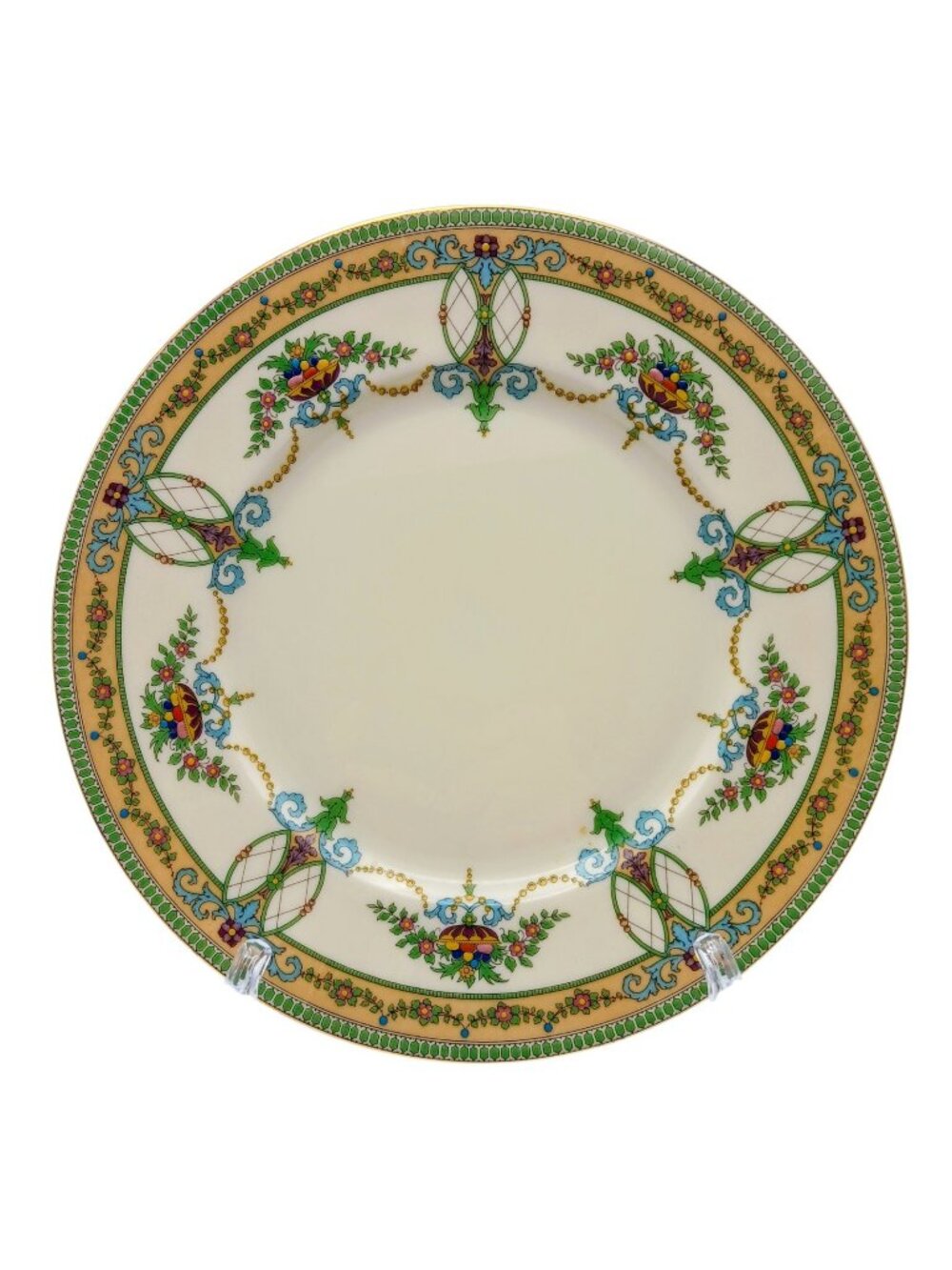 Lenox Sheraton Ivory Salad Plates Set 4 Floral Fruit Gold Trim 8.25"